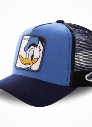 Кепка тракер donald duck (дональд дак, мультики дисней, disney) с сеточкой, унисекс wuke one size