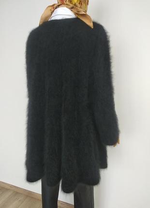 Jaguar чорний в'язаний об'ємний вінтажний ангоровий кардиган пальто жакет піджак светр накидка ангора вовна m l xl7 фото