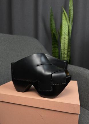 Оригінальні туфлі босоніжки acne studios black callie platform mule