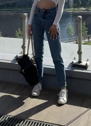 Світлі сині блакитні джинси mom zara на високій посадці 34р xs-s