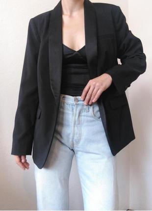 Zara, mango, cos,черный пиджак смокинг жакет с атласным воротничком пиджак черный блейзер винтажный пиджак блейзер смокинг6 фото