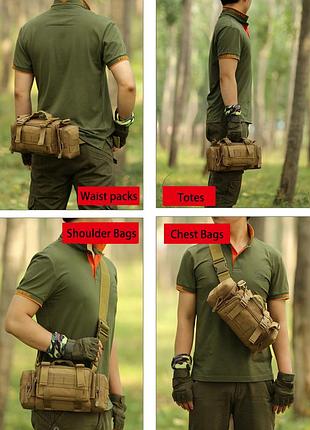 Оригинальная качественная тактическая сумка на пояс или на плечо, водонепроницаемая