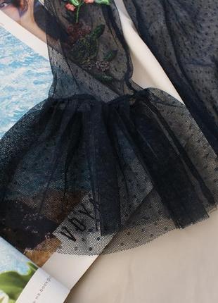 Брендова блуза сітка з вишивкою квіти від m&s6 фото