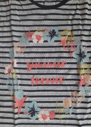 Піжама з шортами легка в смужку, з квітами lupilu8 фото