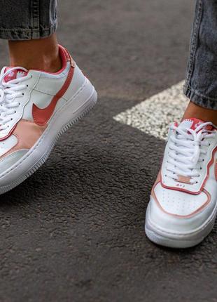 Nike air force white\coral 🍒 шикарные кроссовки 🍒найк еир форс наложенный платеж4 фото