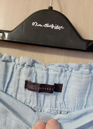 ❤️прямі широкі лляні брюки на резинці m&s3 фото