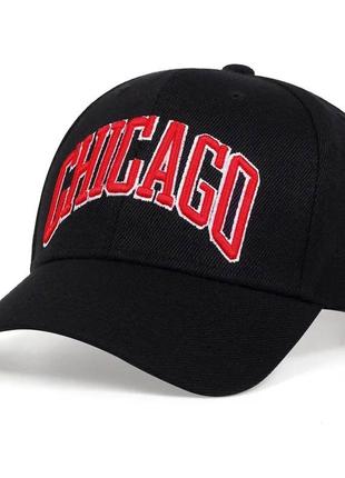 Кепка бейсболка chicago (чикаго) с изогнутым козырьком, унисекс wuke one size