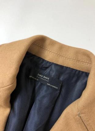 Пальто шерстяне весняне zara, пальто із шерсті, класичне пальто, бежеве пальто8 фото