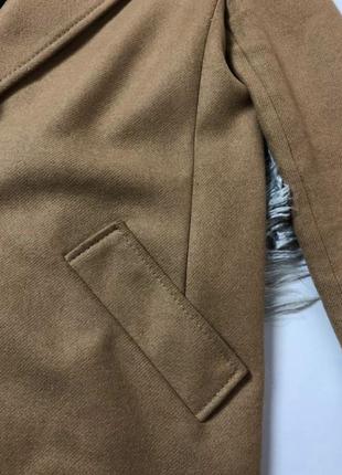 Пальто шерстяне весняне zara, пальто із шерсті, класичне пальто, бежеве пальто9 фото