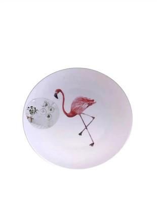 Декоративная тарелка на стену "фламинго" edeka 22,5 х 2,5 см1 фото