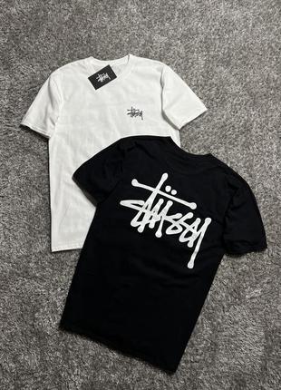 Футболка від stussy big logo з брендовим лого1 фото