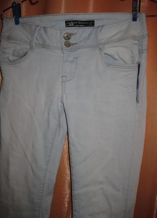 Шикарные светлые почти белые джинсы варенки супер скини длинные низкая талия с потертостями эмка эль2 фото