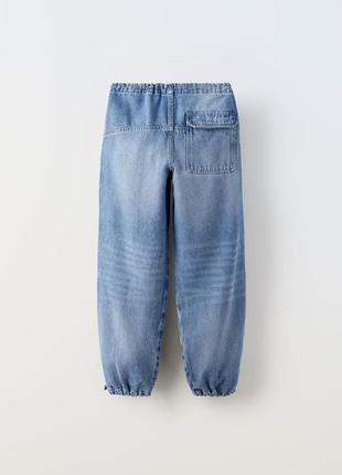 Zara фірмові джинси штани парашути карго зара на дівчинку брюки широкі джинсові оригінал2 фото