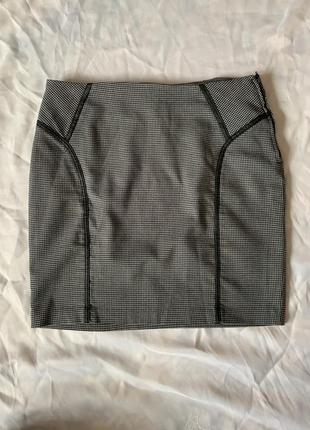 Спідниця міні гусяча лапка шанель