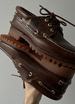 Timberland 3-eye lug міцні boat черевики туфлі лофери оригінал шкіра стильні коричневі популярні неймовірні препі preppy
