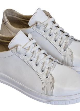 Кеды женские кожаные на плоском ходу белого цвета разных размеров 36-42 изготовление на заказ от производителе