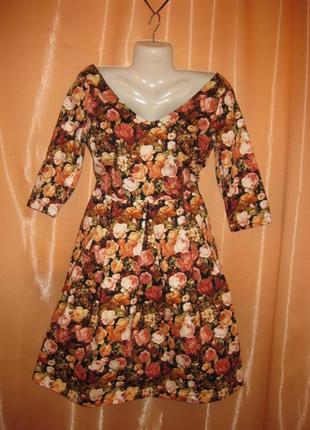 Хлопок97% шикарное нарядное платье в стиле 60-х с карманами joanie миди по колено 12uk 40eu км19627 фото