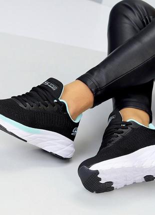 Легкі жіночі кросівки, чудово підійдуть для занять спортом, в зал, для бігу, текстильні в чорному ко10 фото