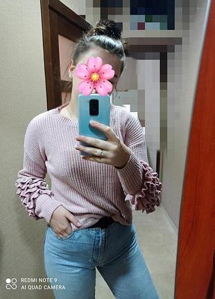 Кофта/свитер с воланами на рукавах ☁️