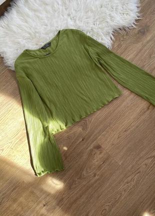 Зеленая блуза жатка primark размер m3 фото