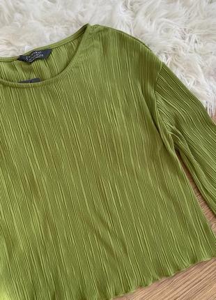 Зеленая блуза жатка primark размер m4 фото
