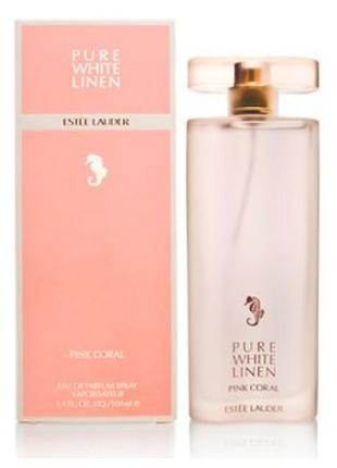 Estee lauder pure white linen pink coral edp 90 мл цветочные