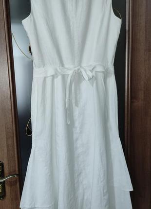 Білосніжне льняне плаття міді betty barclay (100% льон)2 фото