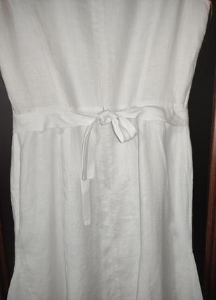 Білосніжне льняне плаття міді betty barclay (100% льон)3 фото