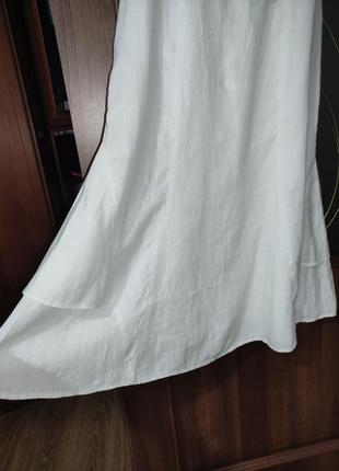 Білосніжне льняне плаття міді betty barclay (100% льон)6 фото