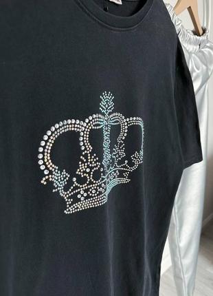 Женская футболка 🔥 корона 👑 с камушками3 фото