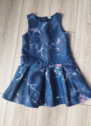 Класичне плаття синє на дівчинку 6 років