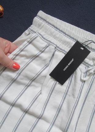 Бесподобные летние трендовые  брюки в полоску лён вискоза vero moda3 фото