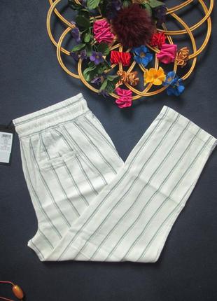 Чудові літні трендові штани в смужку льон, віскоза vero moda8 фото
