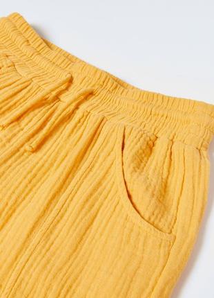 Zara фірмові бавовняні штани парашути карго зара на дівчинку брюки широкі з кишенями легкі котон4 фото