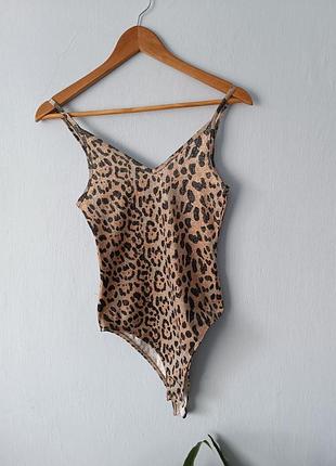 Боді базове оригінальне блузка леопардовий принт майка класичне