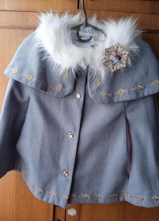 Пальто накидка пончо крижане серце анна альза