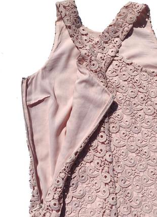 Ажурное красивое розовое платье massimo dutti8 фото