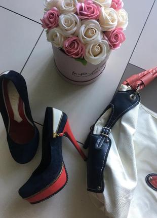 Красивые туфли bazzar , объемная сумка tod’s в комплекте в подарок7 фото