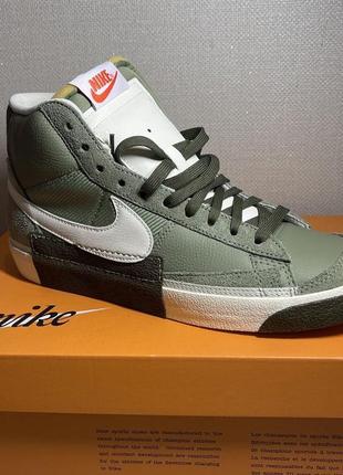 Кроссовки nike blazer mid 77 green найк, хай-топы