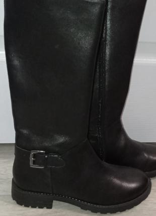 Демисезонные сапоги кожаные сапоги высокие сапоги черные женские сапоги2 фото