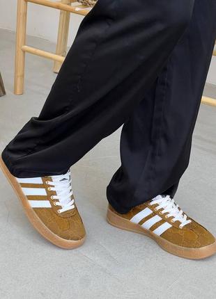 Кеди жіночі adidas gazelle x gucci caramel6 фото