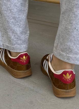 Кеди жіночі adidas gazelle x gucci caramel2 фото