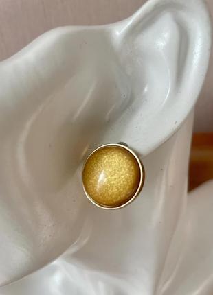 Вінтажні сережки жовті медові бурштинові американський вінтаж