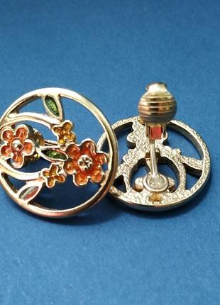 Винтажные клипсы, эмаль 3