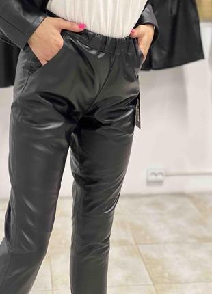 Розкішні зручні жіночі шкіряні брюки, штани, туреччина, розмір m-l1 фото