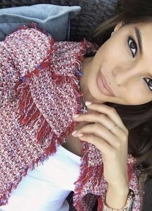 Жакет від zara твідовий червоний .