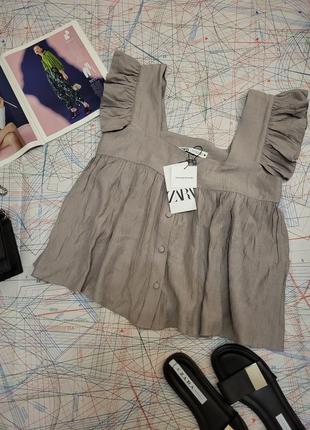 Блуза zara/блузка без рукавів/сорочка