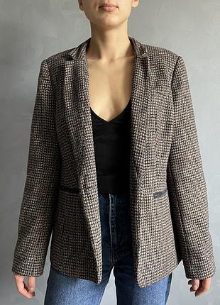 Пиджак zara mango cos, пиджак классика, пиджак винтаж, жакет, твидовый пиджак, теплый пиджак, пиджак в гусиную лапку