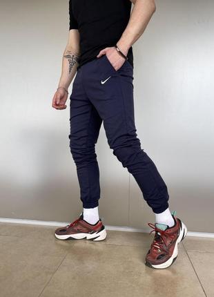 Модные трикотажные спортивные мужские штаны удобные весна осень лето синие | спортивные трикотажные брюки2 фото