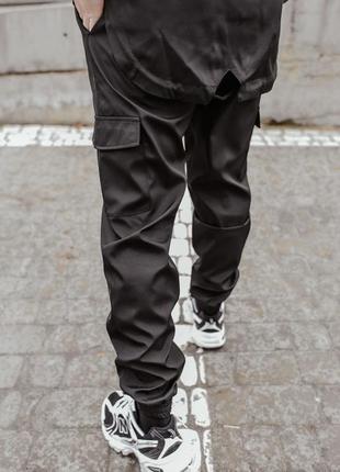 Спортивные мужские штаны карго легкие весна осень лето черные | спортивные брюки с карманами2 фото